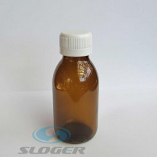 Liekovka 100 ml sklo ŠIR+uzáver s vložkou biely